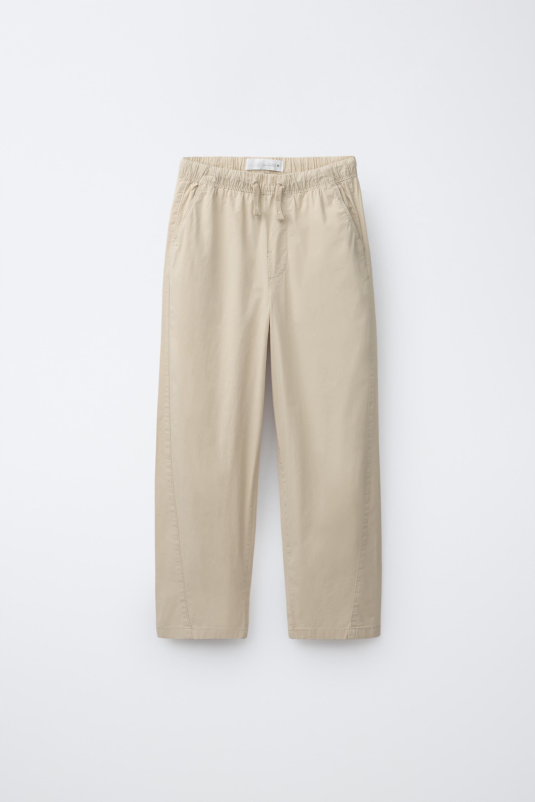 STRAIGHT POPLIN PANTS